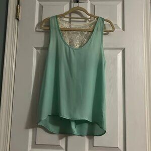Moonlight Mint Lace Back Tank